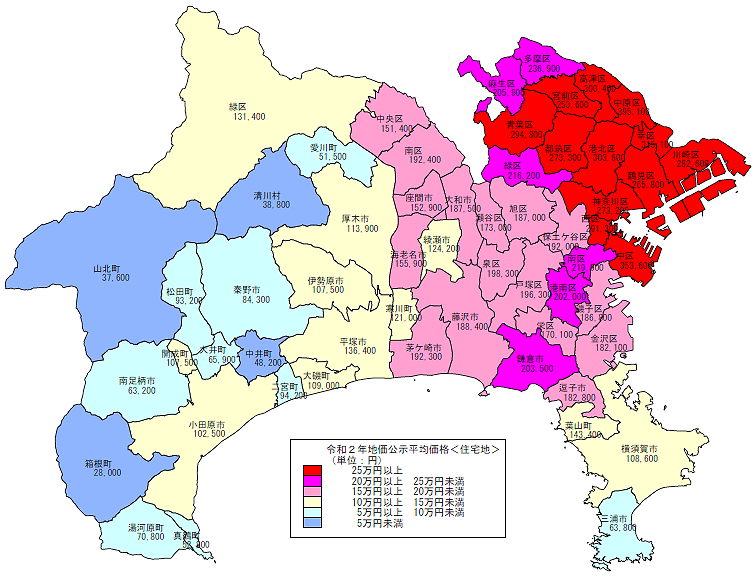 R02公示平均価格（住宅）地図