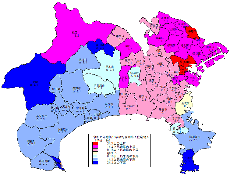 R02公示変動率（住宅）地図