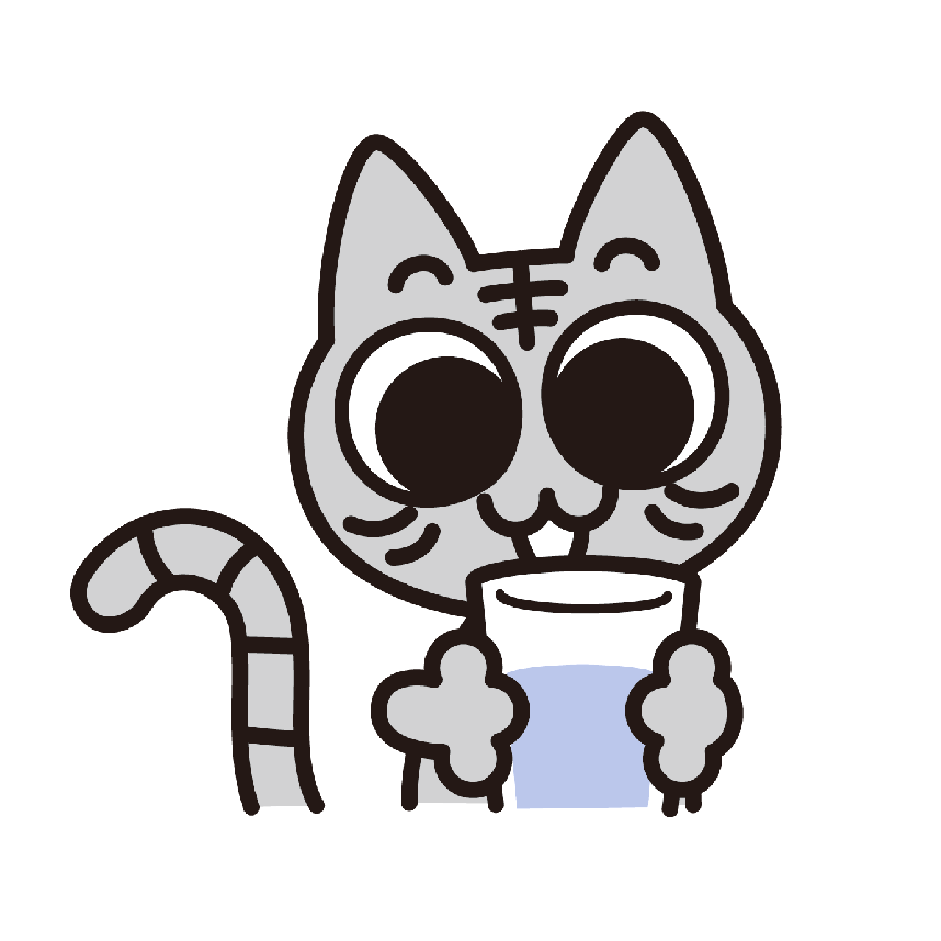 水を飲むニャン吉