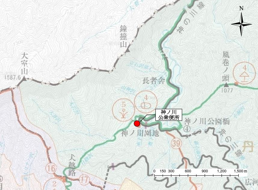 神ノ川公衆便所位置図
