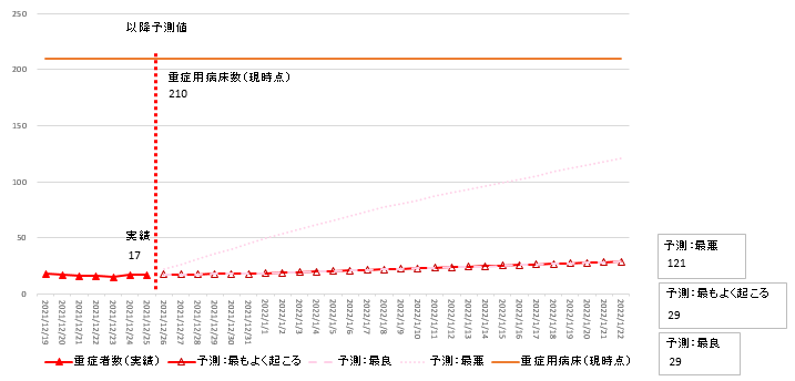 12月25日時点主要モデル重症者