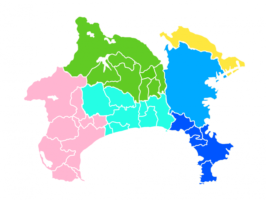 神奈川県地域色分け図