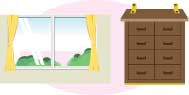 窓ガラスの飛散防止、家具の固定