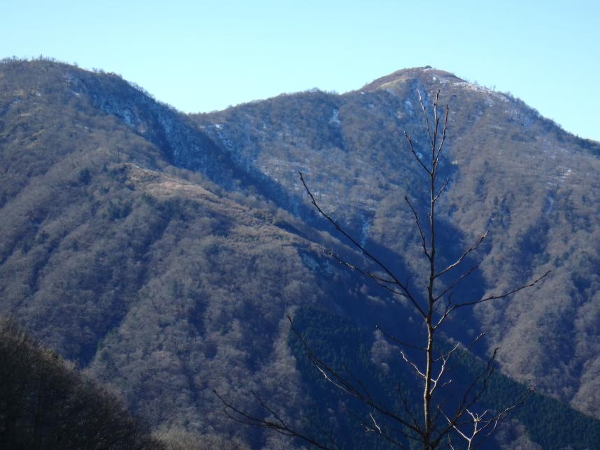 12月16日丹沢三峰から見た蛭ヶ岳方面