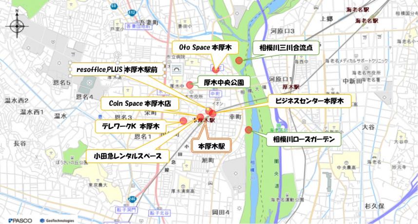 本厚木駅周辺地図