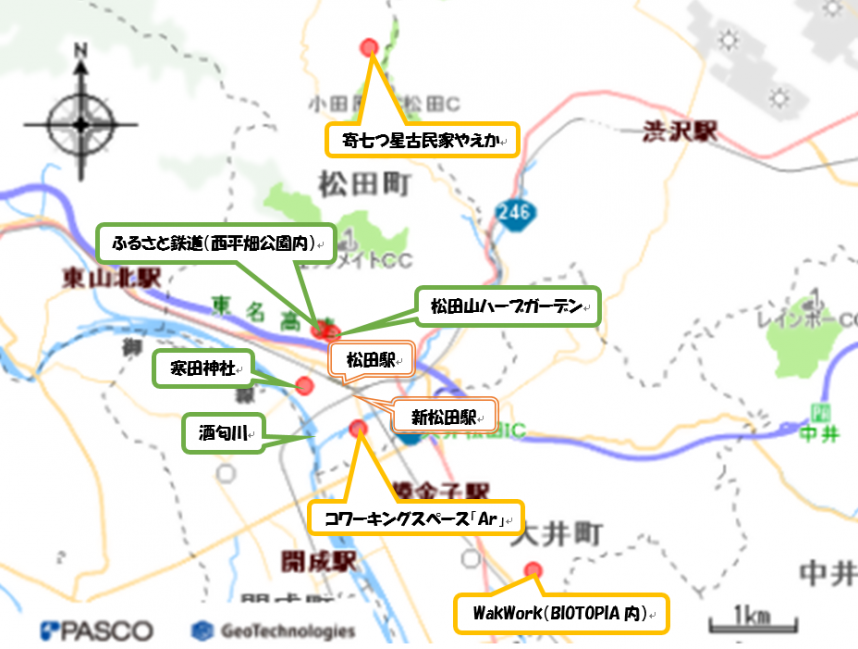 松田駅、新松田駅周辺地図