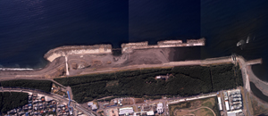 柳島消波堤の航空写真