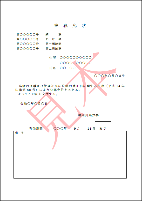 狩猟免状