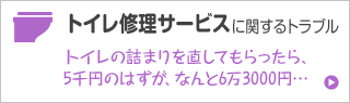 トイレ修理サービス に関するトラブル トイレ詰まりを直してもらったら、5千円のはずが、なんと6万3000円…