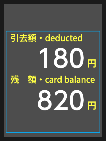 自動改札機の画面(到着時)