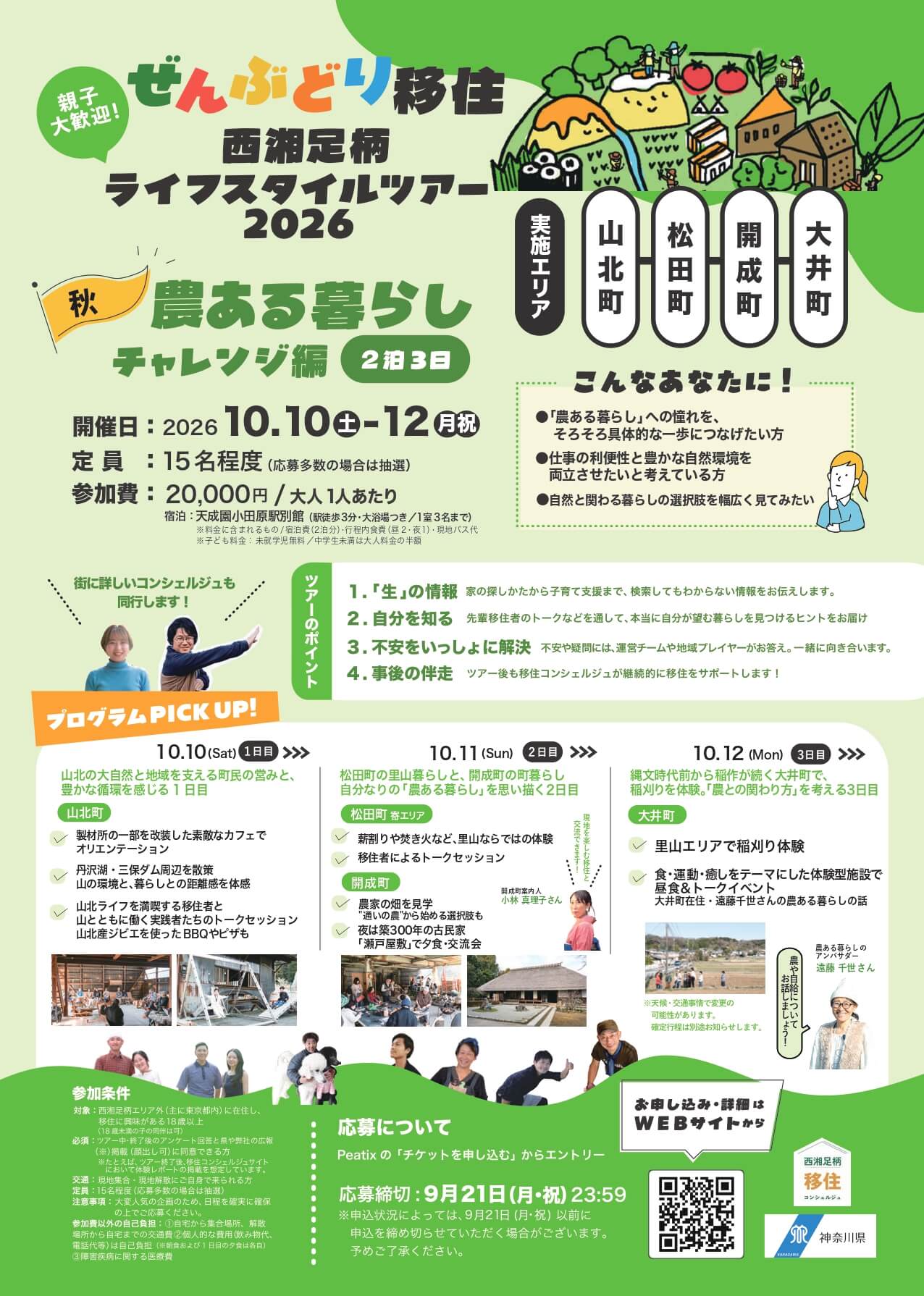 【ぜんぶどり移住】西湘足柄ライフスタイルツアー・第3回「農ある暮らし チャレンジ編」チラシ裏