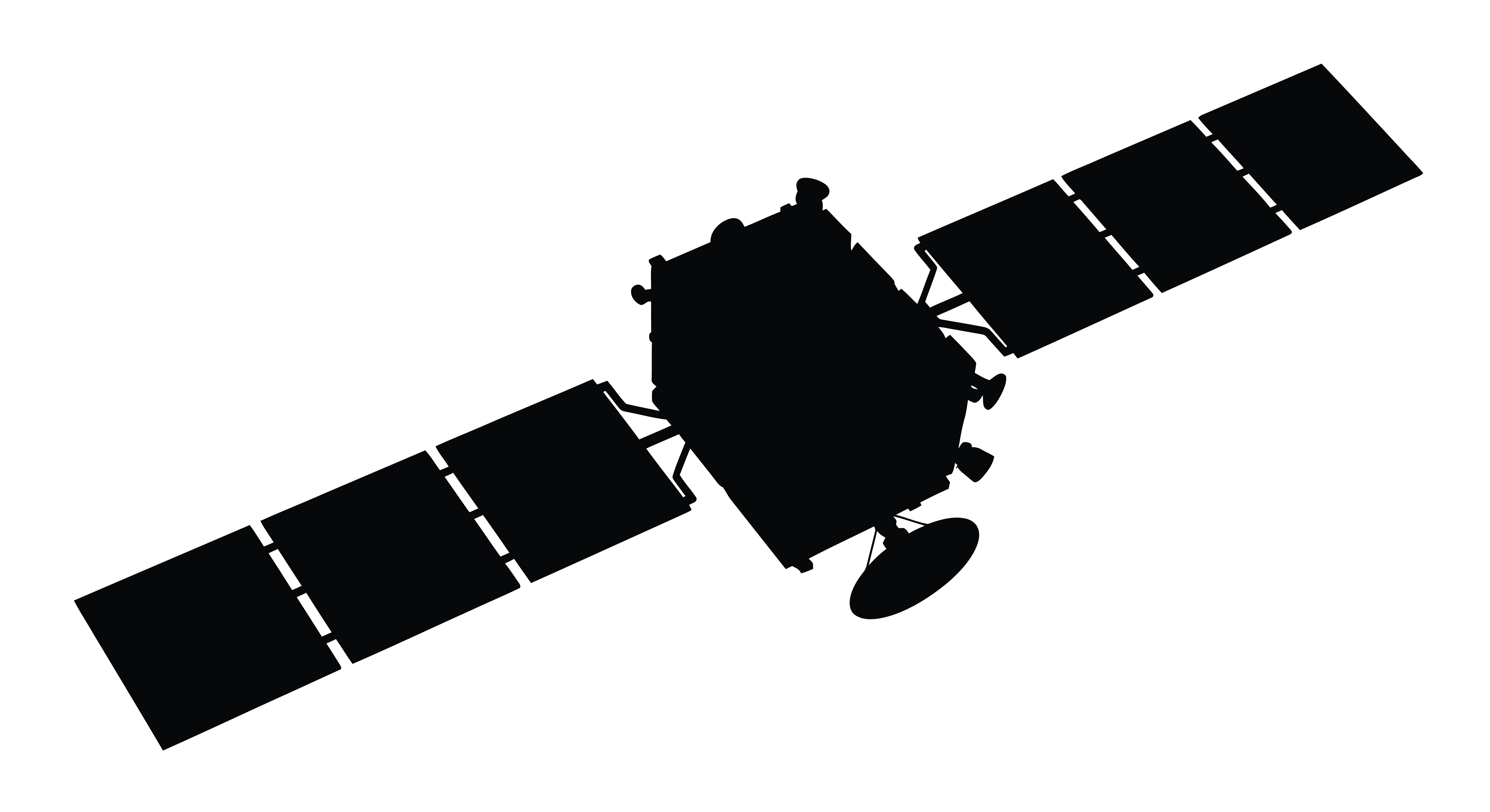 太陽電池パネルを広げた人工衛星のイラスト