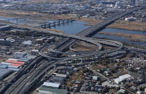 県央地域圏を上空から撮影した写真