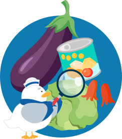 食品添加物・放射性物質・残留農薬などを表すイラスト
