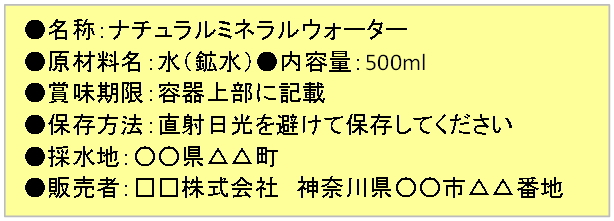 図1．品質表示の例