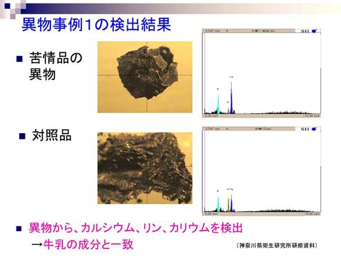 異物事例１の検出結果