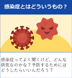 感染症とはどういうもの？感染症ってよく聞くけど、どんな病気なのかな？予防するためにはどうしたらいいんだろう？