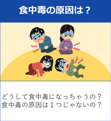 食中毒の原因は？どうして食中毒になっちゃうの？食中毒の原因は１つじゃないの？