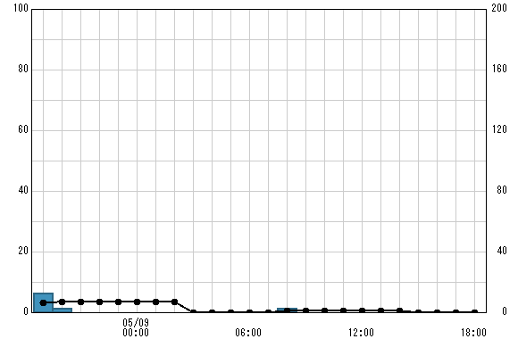 大竹上橋 観測所雨量グラフ