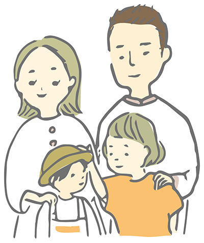 大人と子どもの家族のイメージイラスト