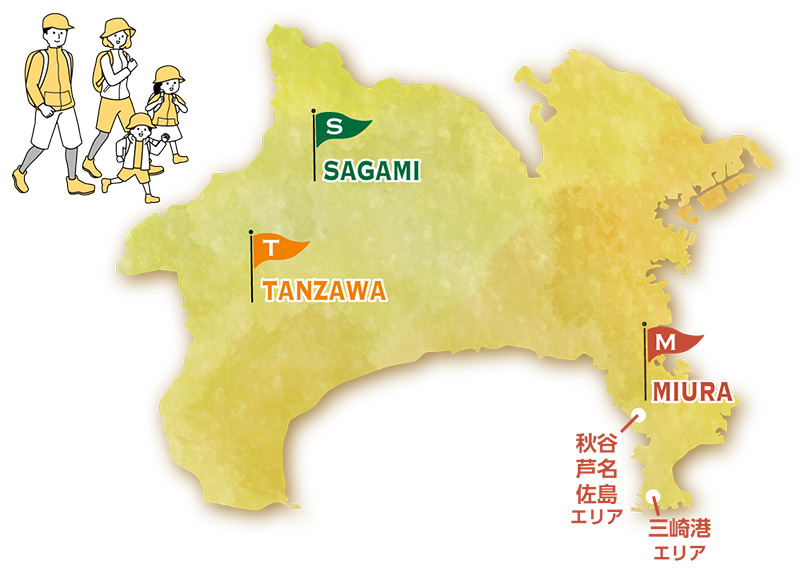 神奈川県の地図 SAGAMI TANZAWA MIURA