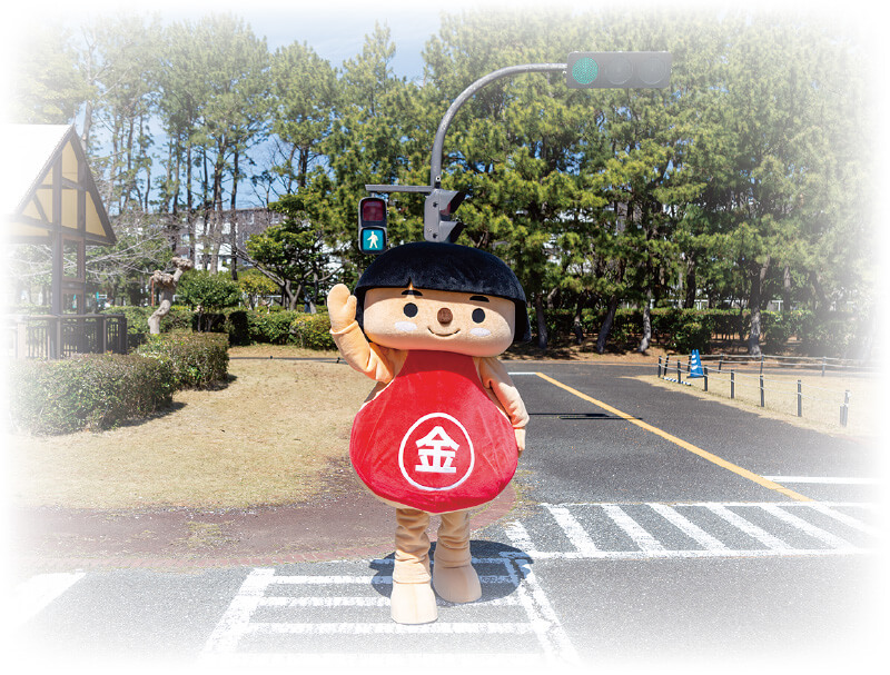 横断歩道を渡るかながわキンタロウ