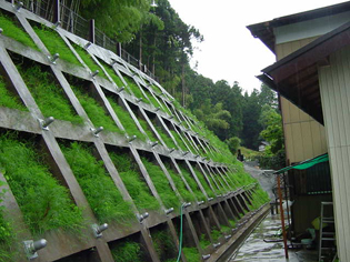 写真：日向区域（愛川町）の法枠工