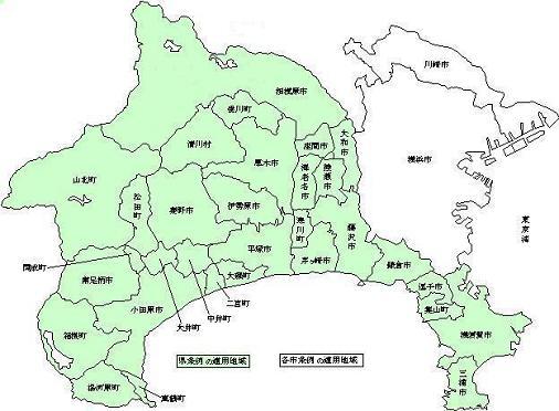 県条例の適用地域地図